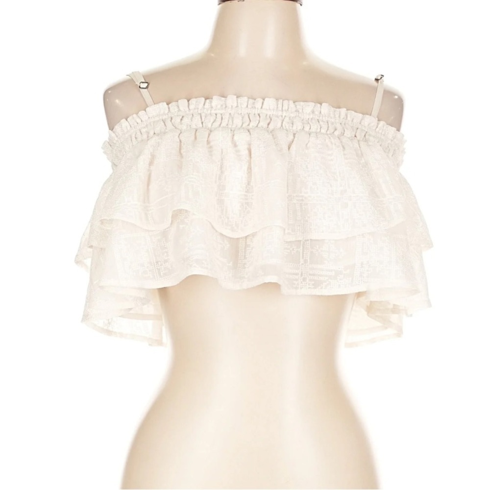 Tularosa Stella Lace Boho Ruffle Crop Top Women’s Large - Picture 2 of 7